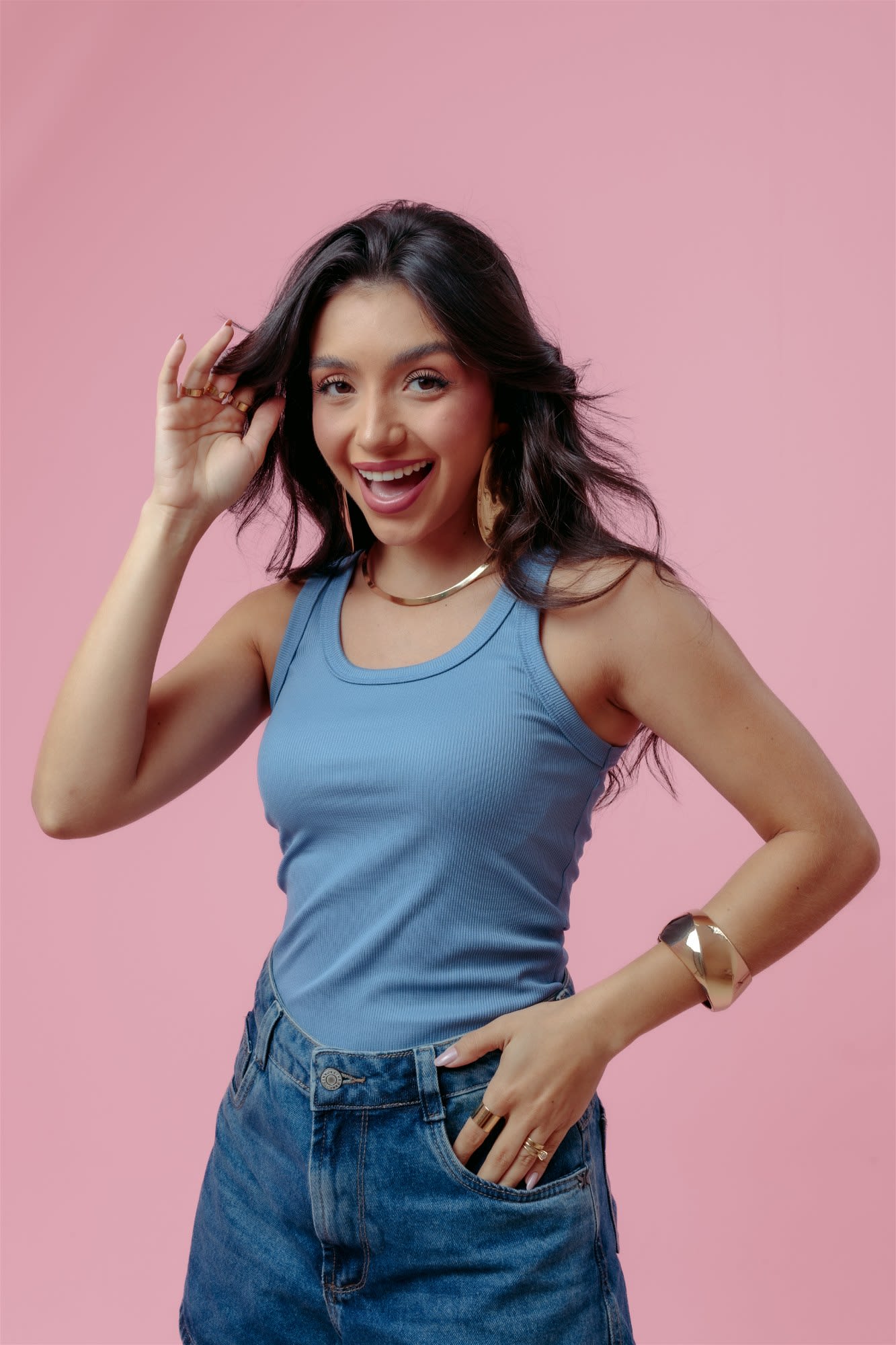 Regata Gola U - Azul Bebê