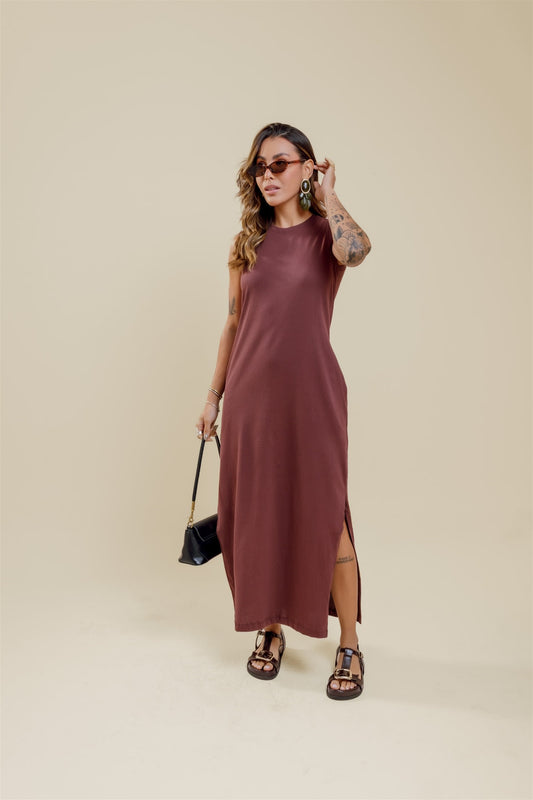 Vestido de Bolso - Marrom
