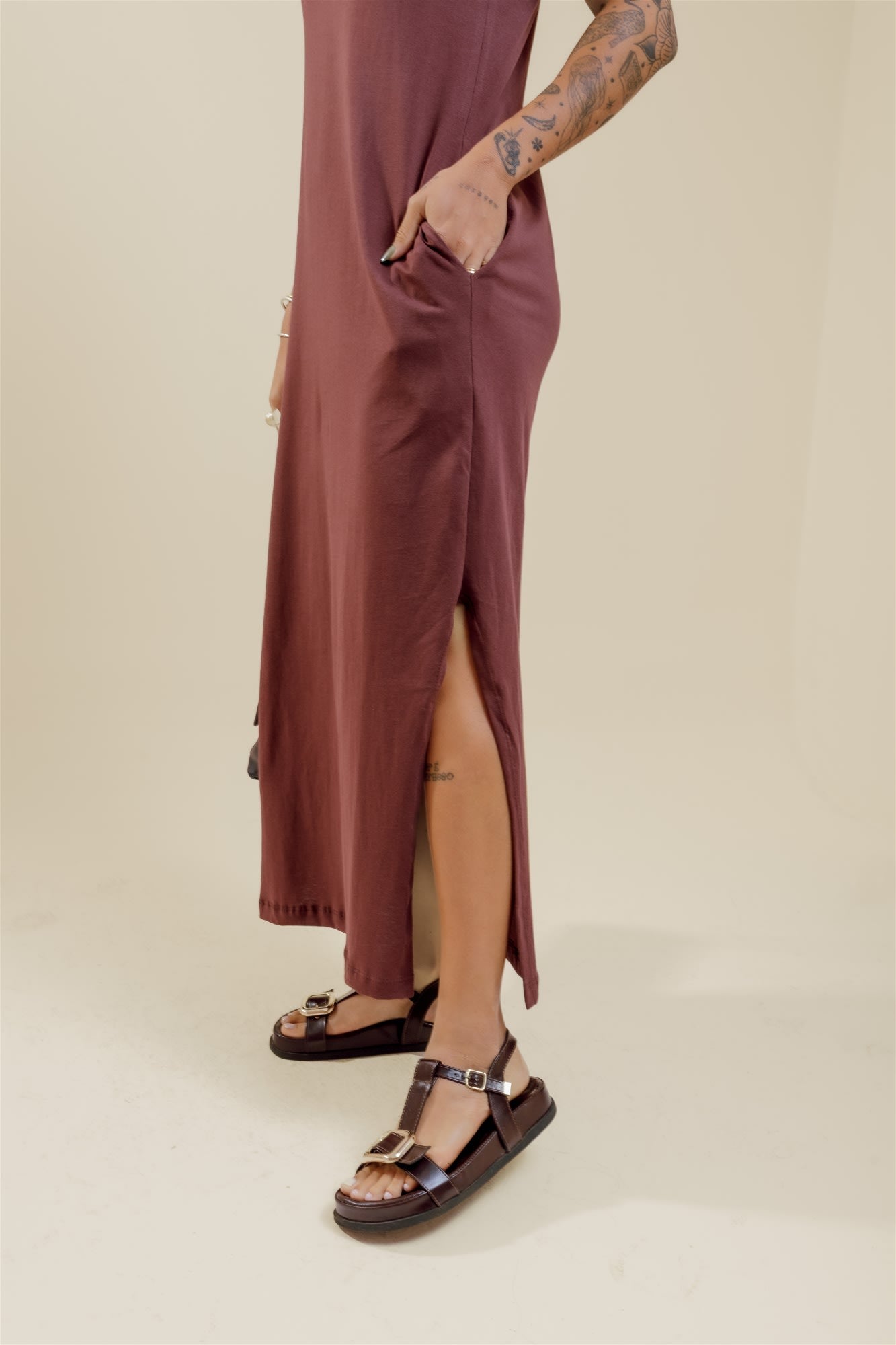 Vestido de Bolso - Marrom