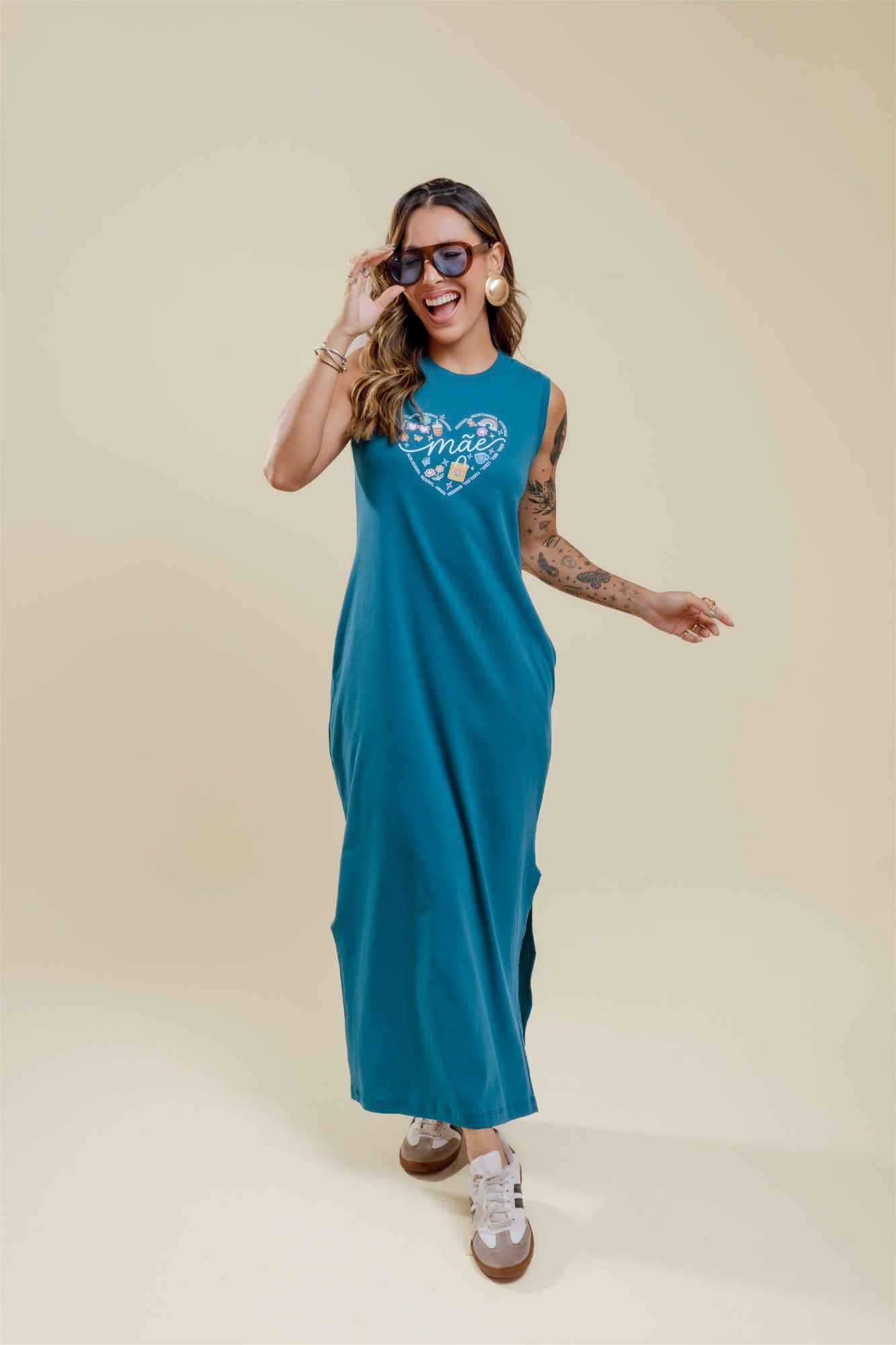 Vestido de Bolso - Mãe Coração - Azul