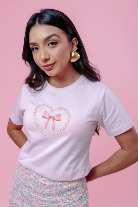 T-Shirt - Laço - Rosa