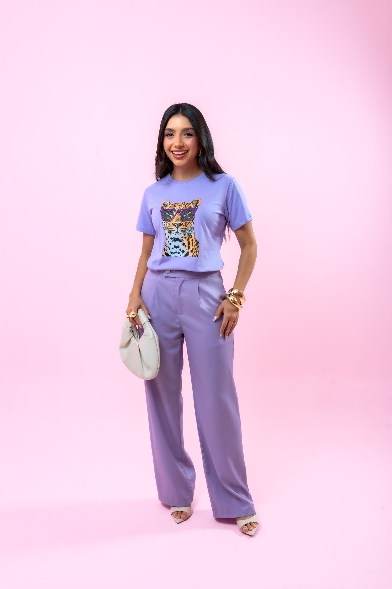 T-Shirt - Onça - Lavanda