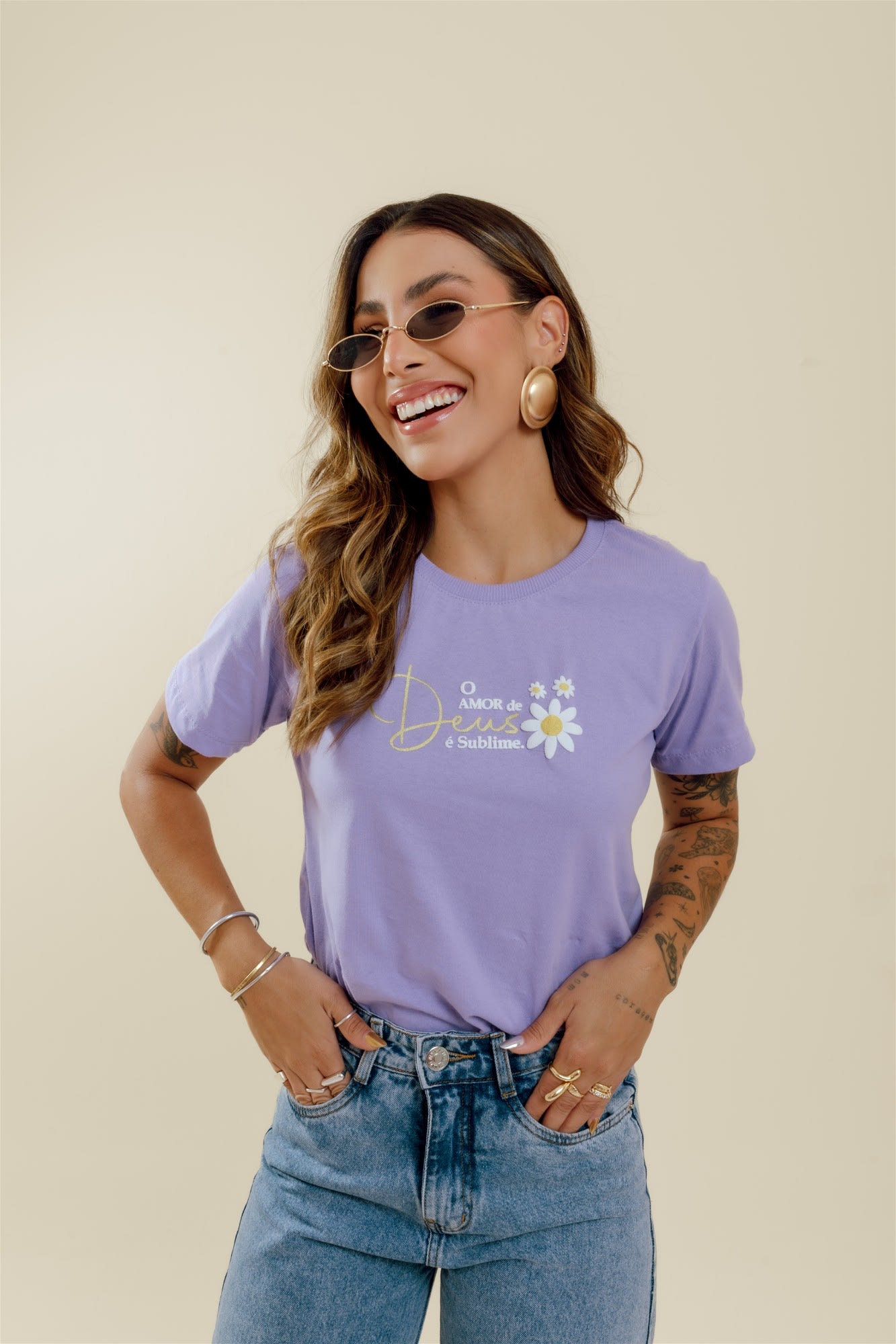 T-Shirt - O amor de Deus - Lavanda