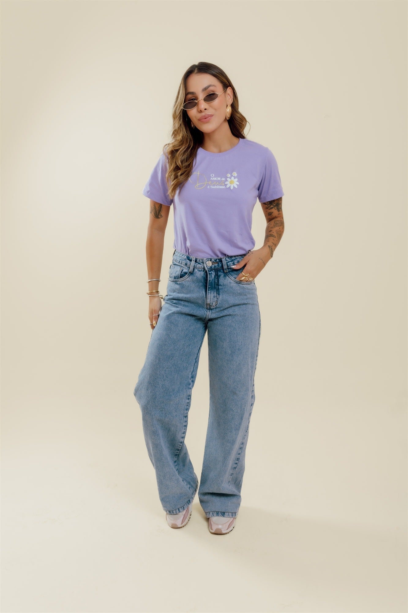 T-Shirt - O amor de Deus - Lavanda