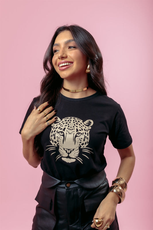 T-Shirt - Onça - Preto