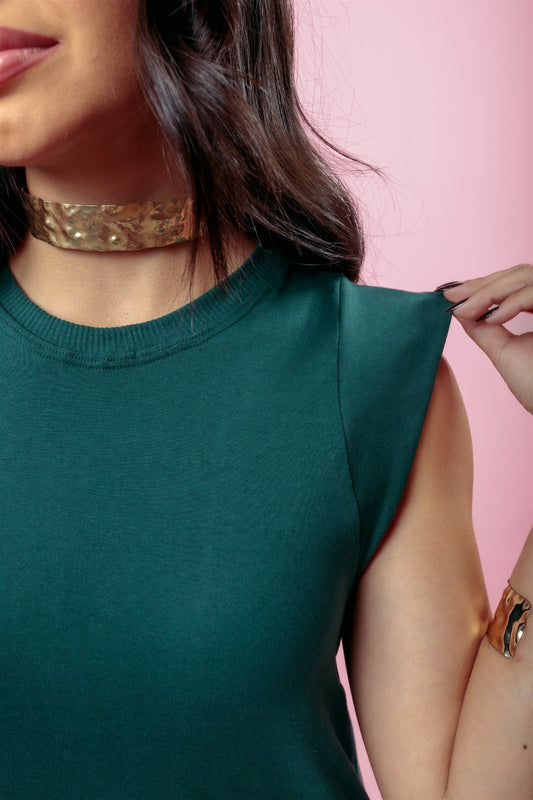 Vestido Longo Muscle Tee C/ Bolso - Verde Militar