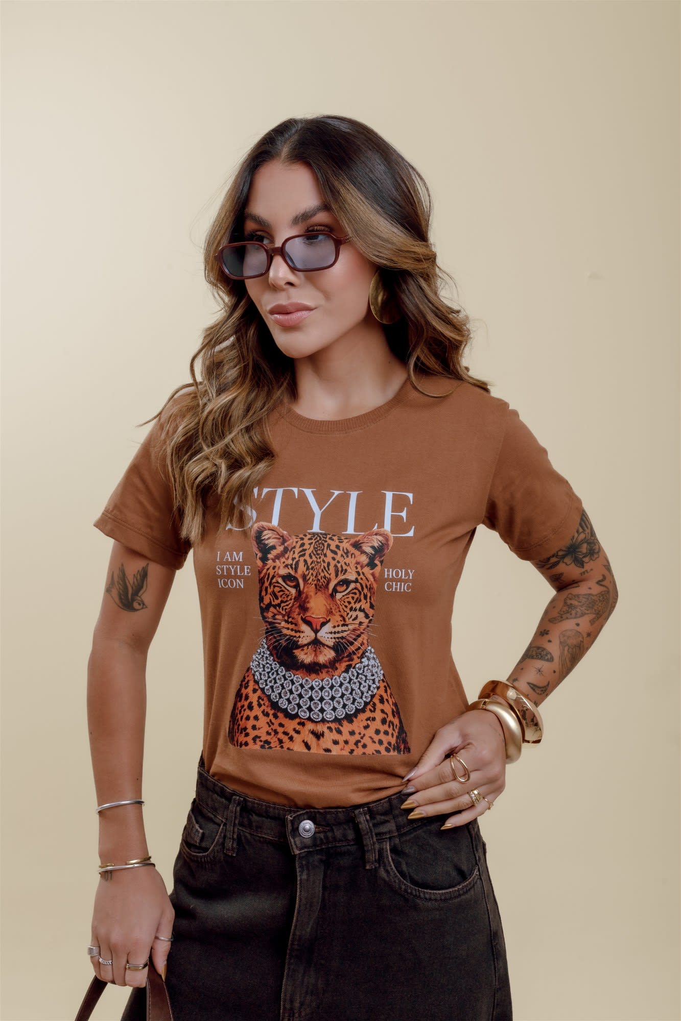 T-Shirt - Onça Style - Marrom