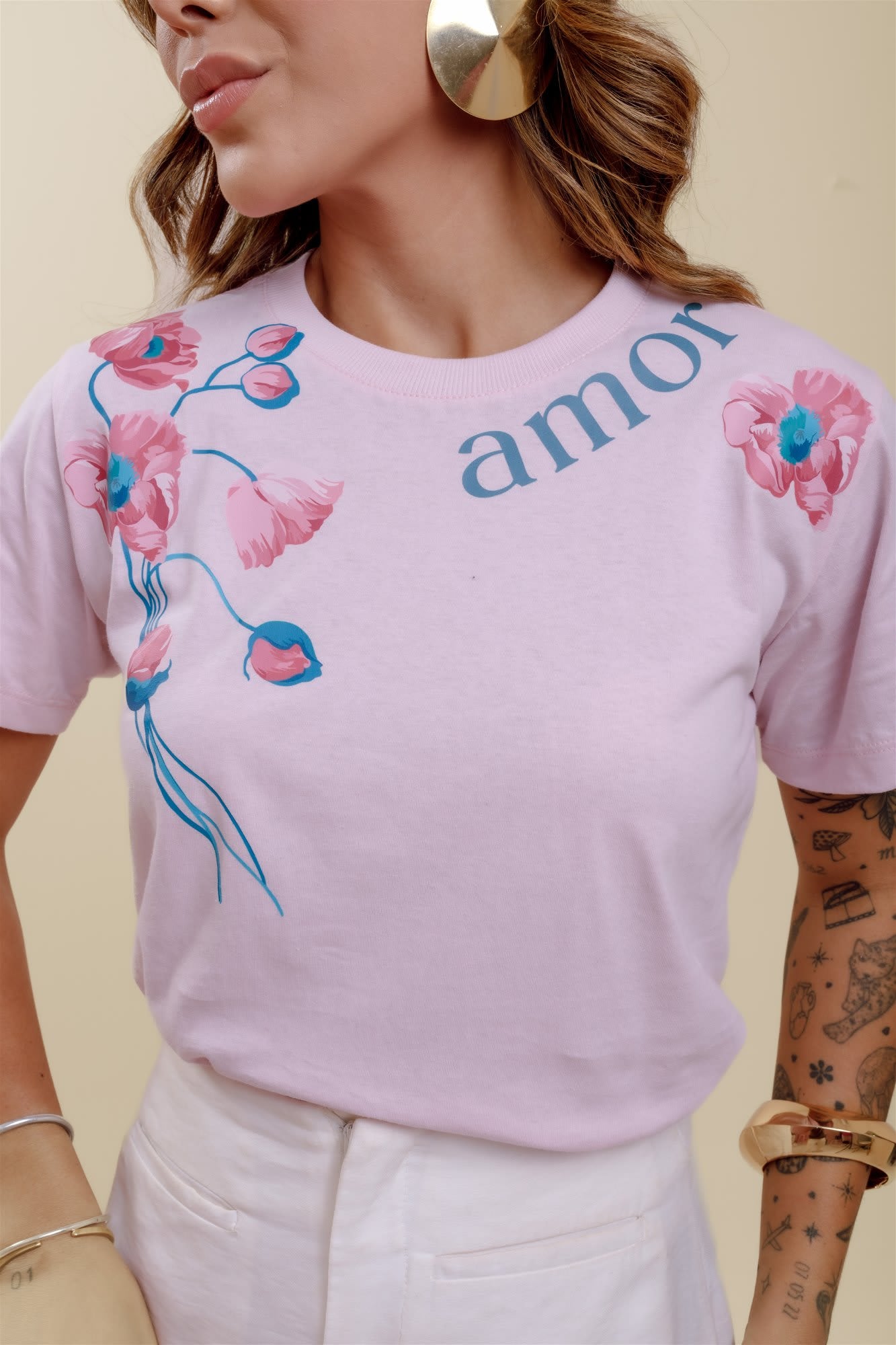 T-Shirt - Amor - Rosa Bebê