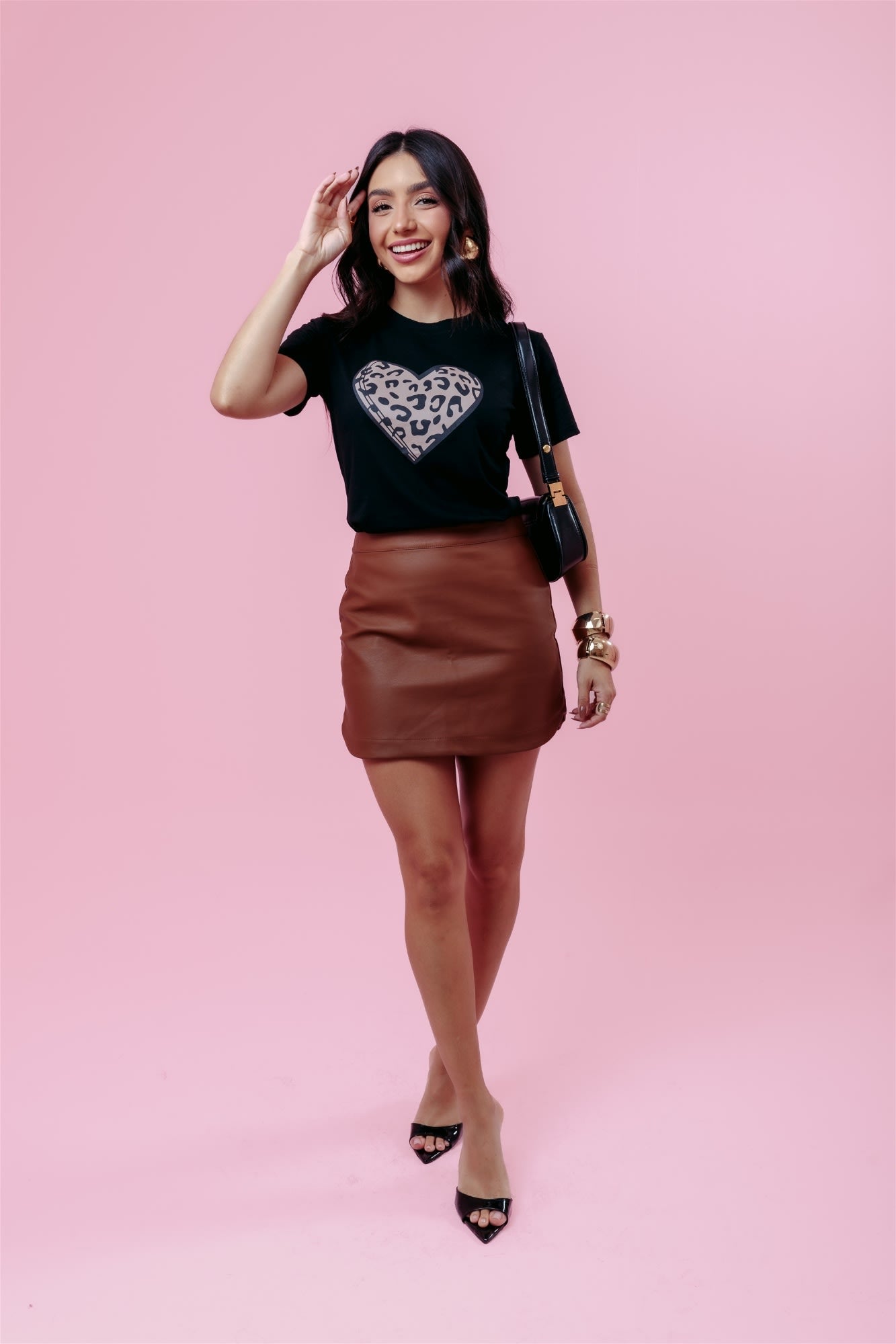 T-Shirt - Coração Animal - Preto