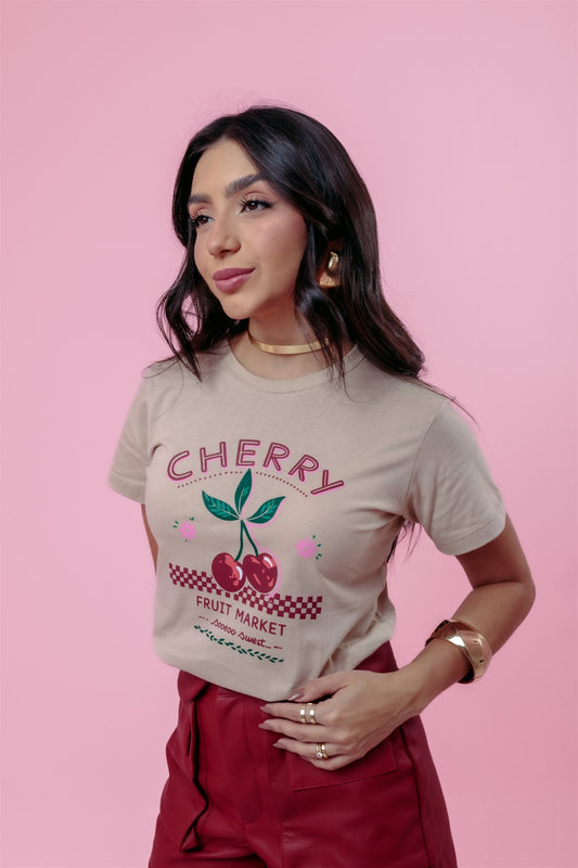 T-Shirt - Cherry - Areia