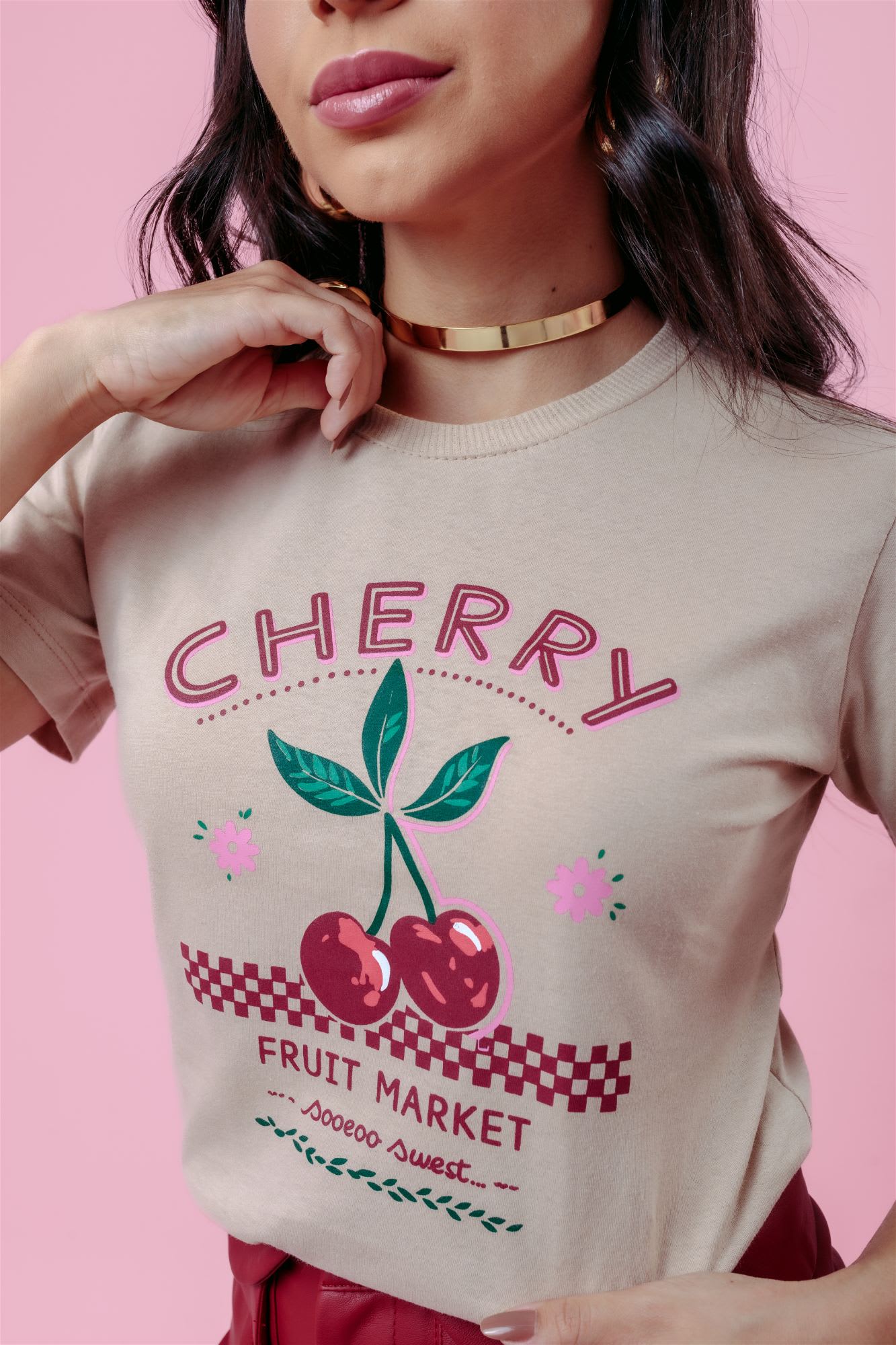 T-Shirt - Cherry - Areia