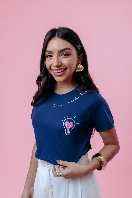 T-Shirt - Tu és a minha luz - Azul Marinho