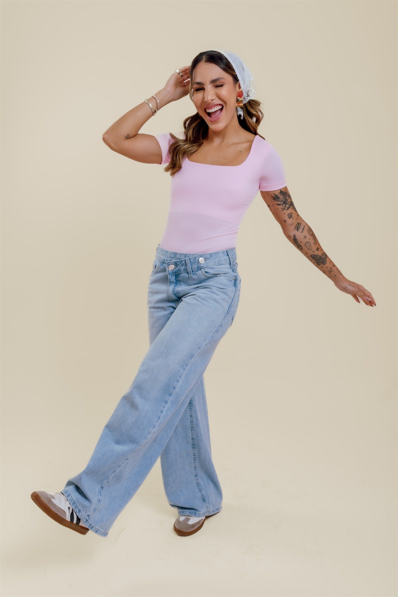 Blusa Decote Quadrado - Rosa Bebê