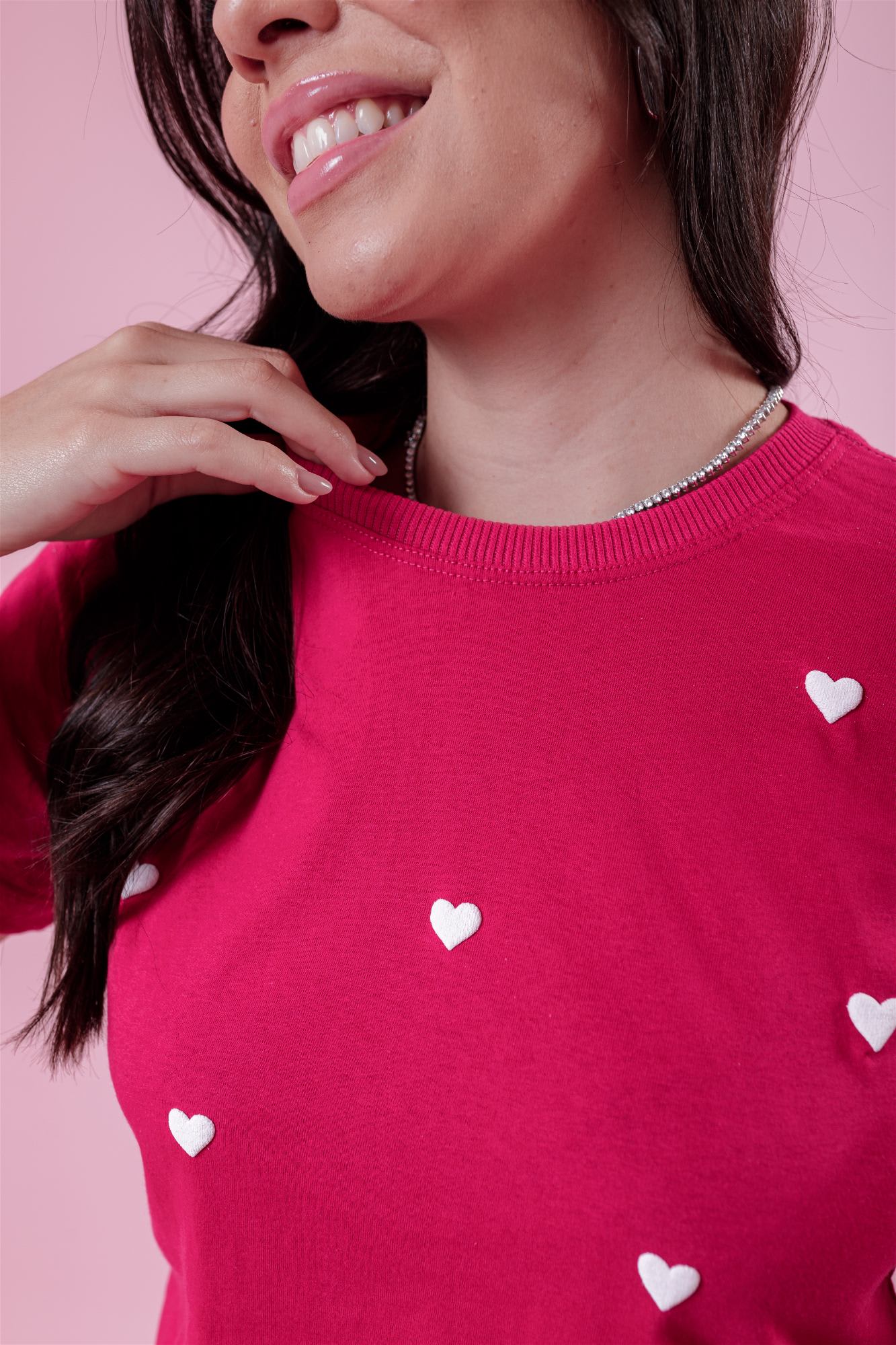 T-Shirt - Corações (Alto Relevo) - Pink