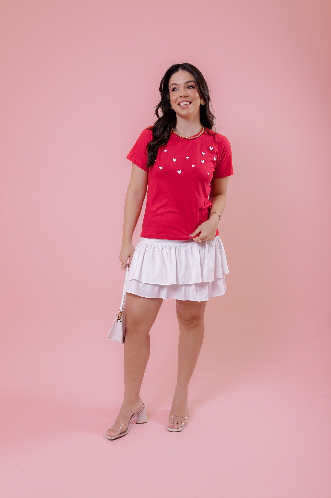 T-Shirt - Corações (Alto Relevo) - Vermelho