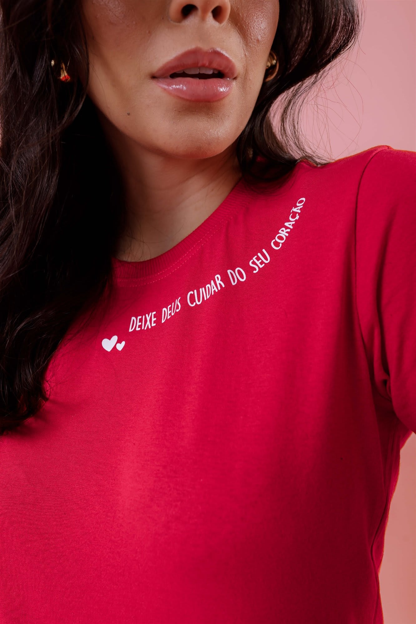 T-Shirt - Deixa Deus Cuidar - Vermelho