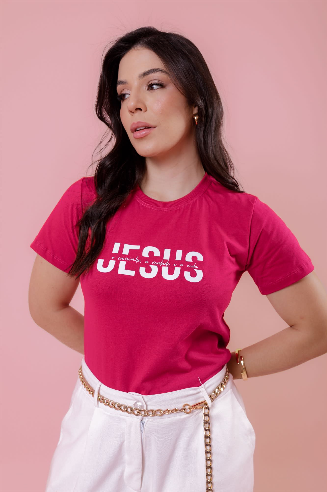 T-Shirt - Jesus é o caminho - Pink