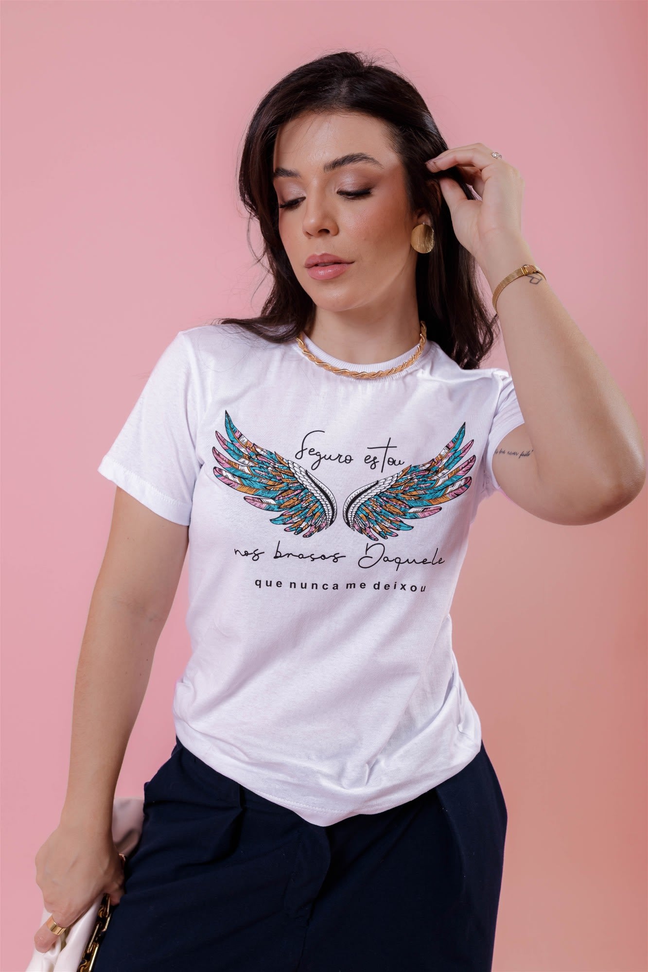 T-Shirt - Seguro Estou - Branco