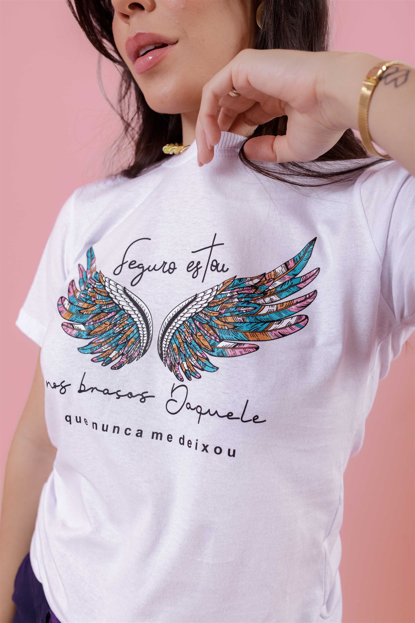 T-Shirt - Seguro Estou - Branco