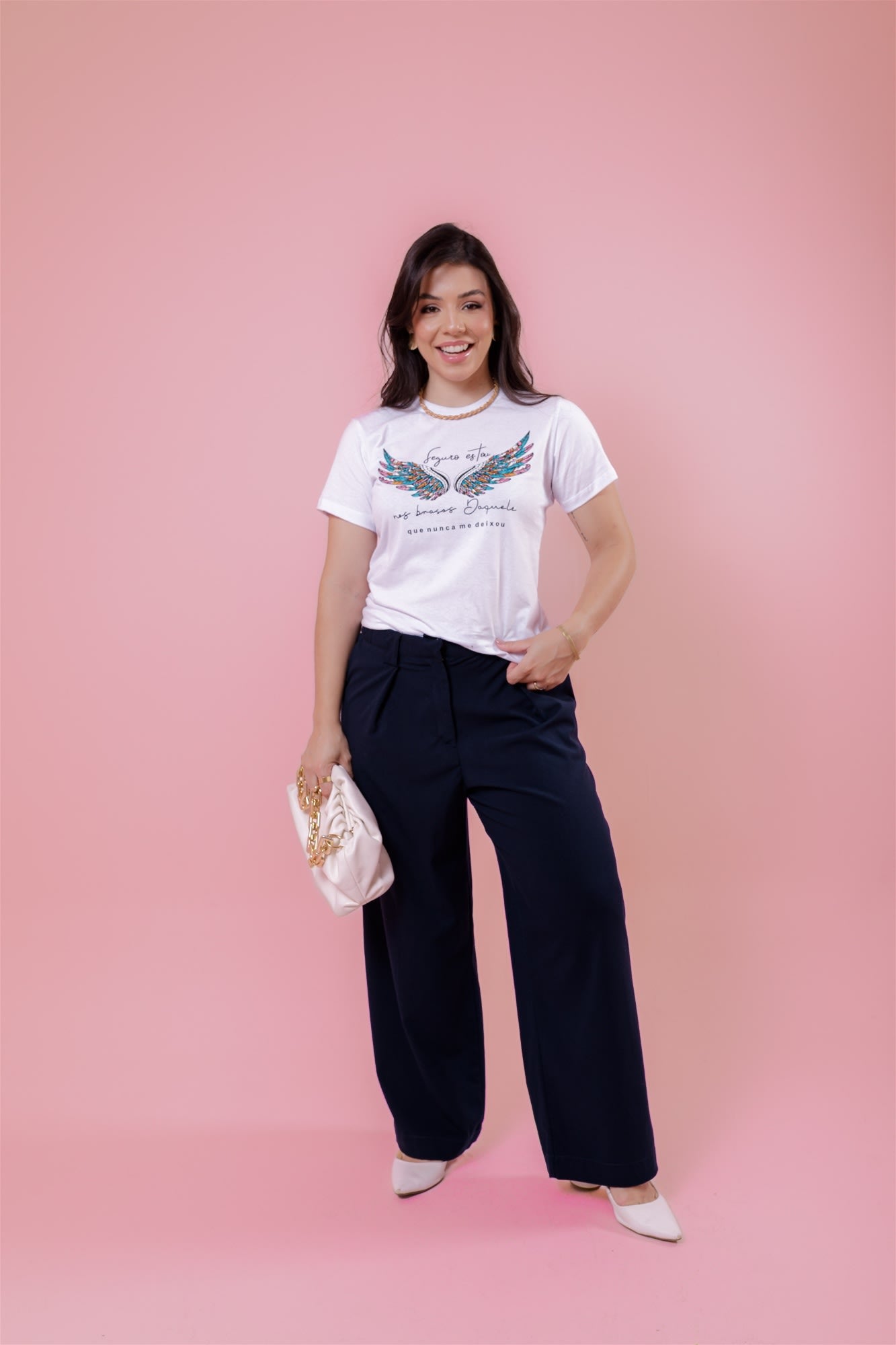 T-Shirt - Seguro Estou - Branco