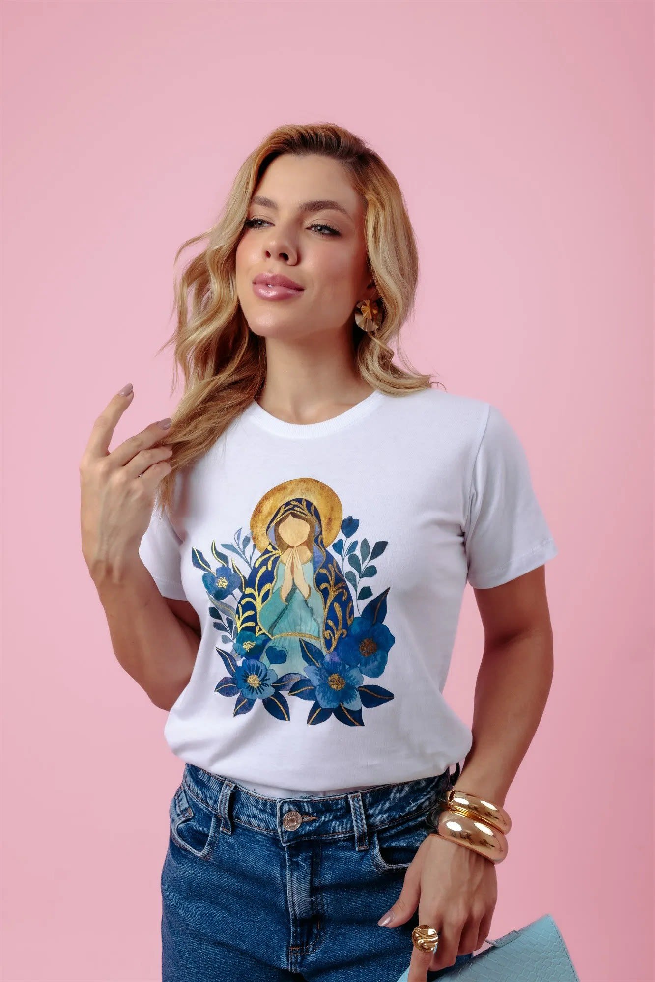 T-Shirt - Nossa Senhora Manto - Branco