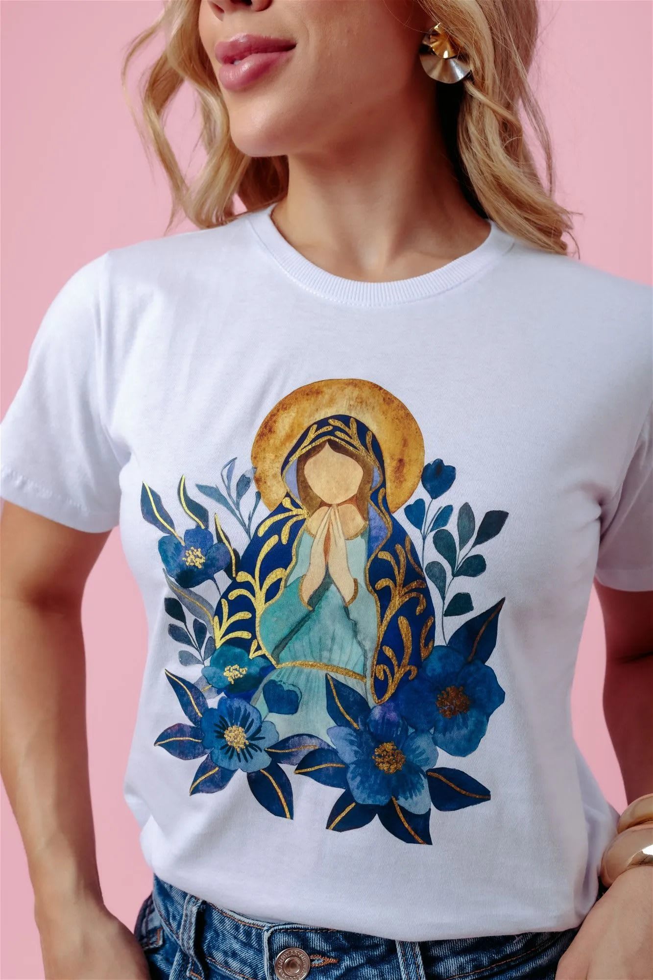 T-Shirt - Nossa Senhora Manto - Branco
