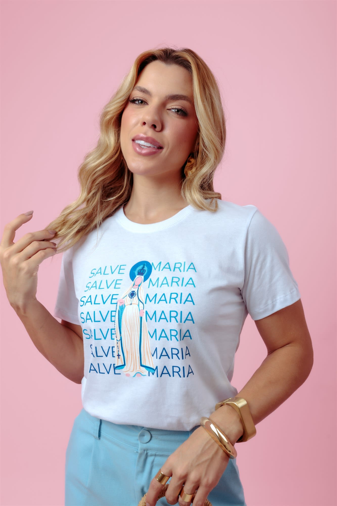 T-Shirt - Salve Maria - Branco