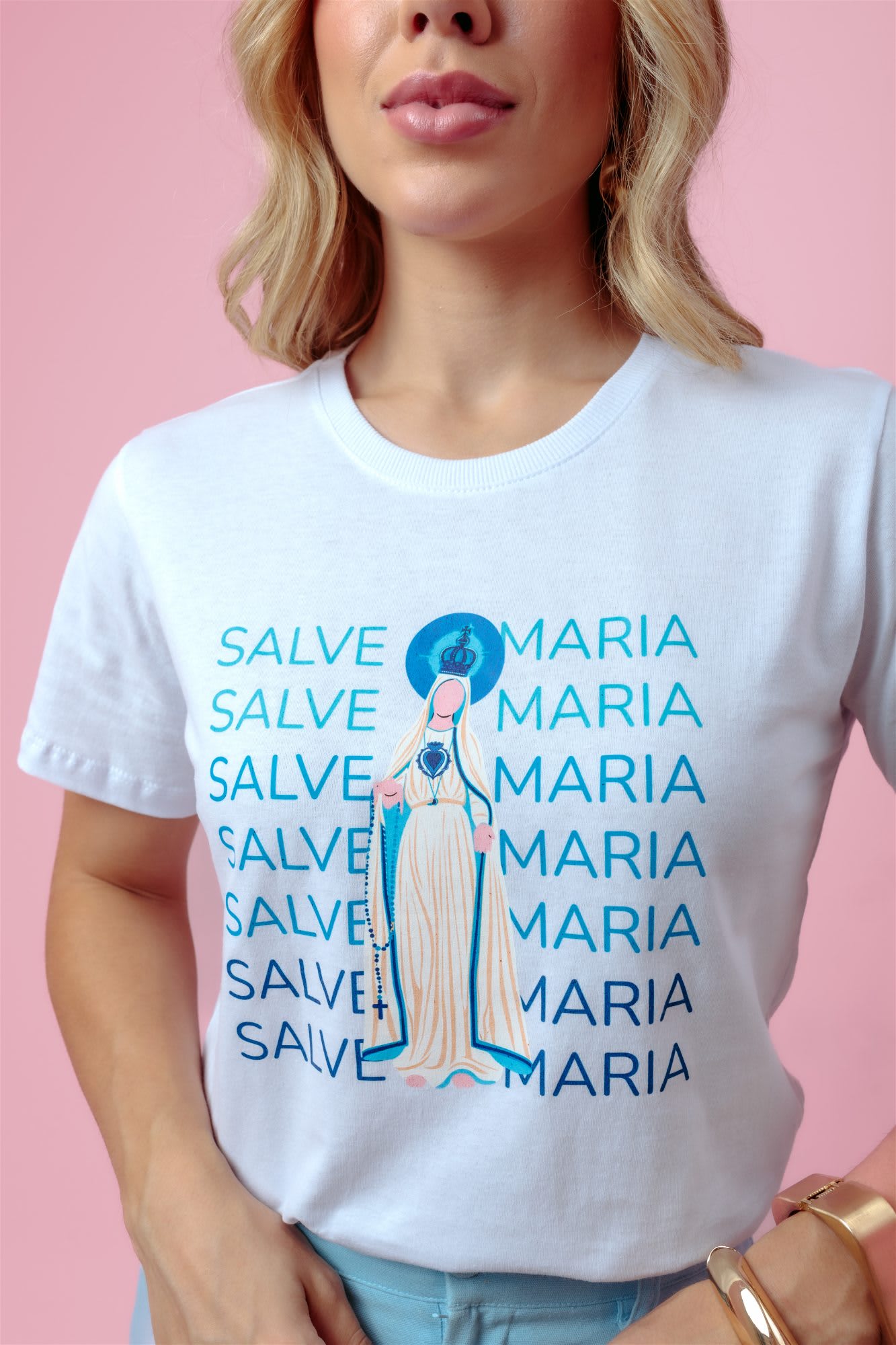 T-Shirt - Salve Maria - Branco