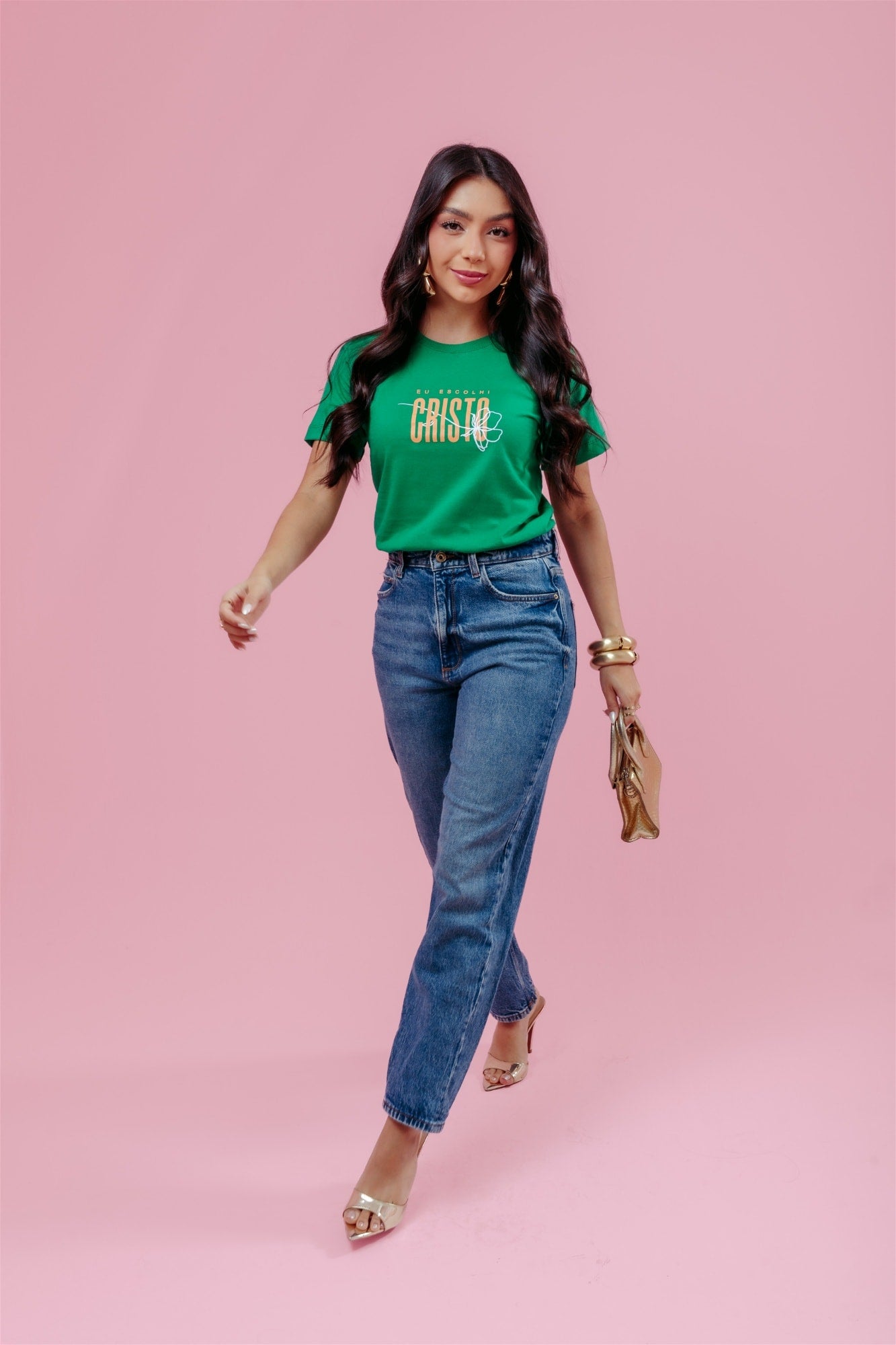 T-Shirt - Eu escolhi Cristo - Verde