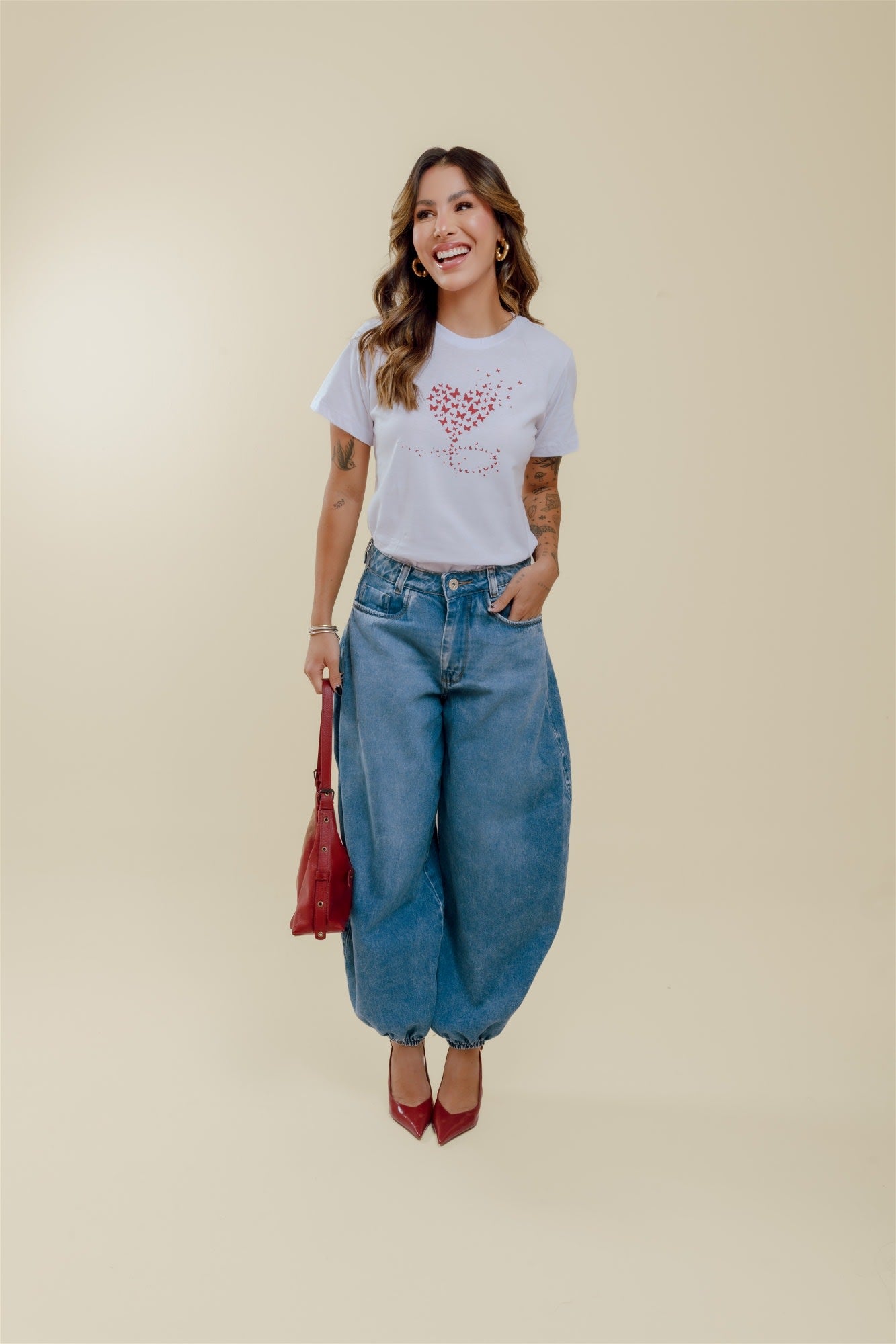 T-Shirt - Borboletas - Branco