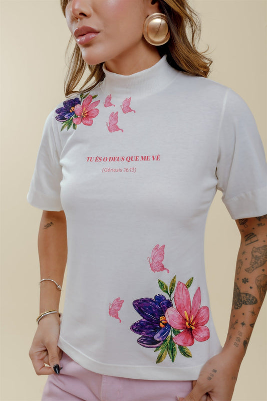 Blusa Gola Alta - Tu és o Deus que me vê - OFF