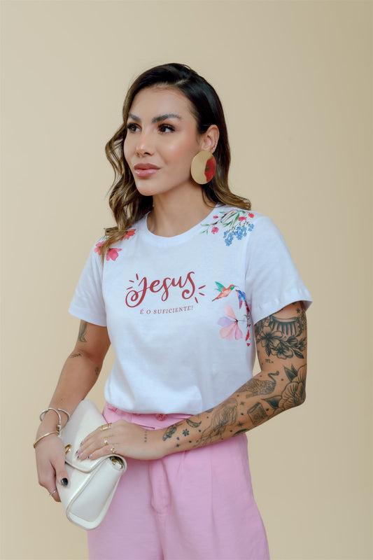 T-Shirt - Jesus é o suficiente - Branco