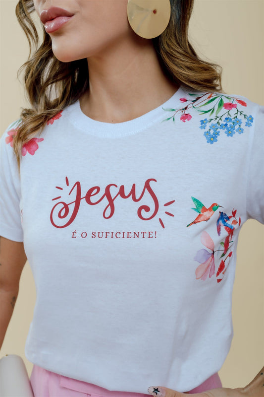 T-Shirt - Jesus é o suficiente - Branco