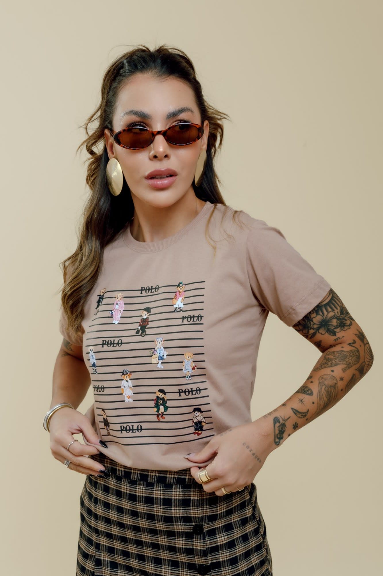 T-Shirt - Polo - Ursinhos - Marrom Duna
