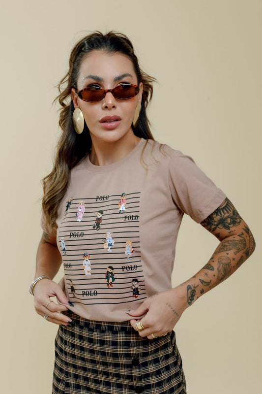 T-Shirt - Polo - Ursinhos - Marrom Duna