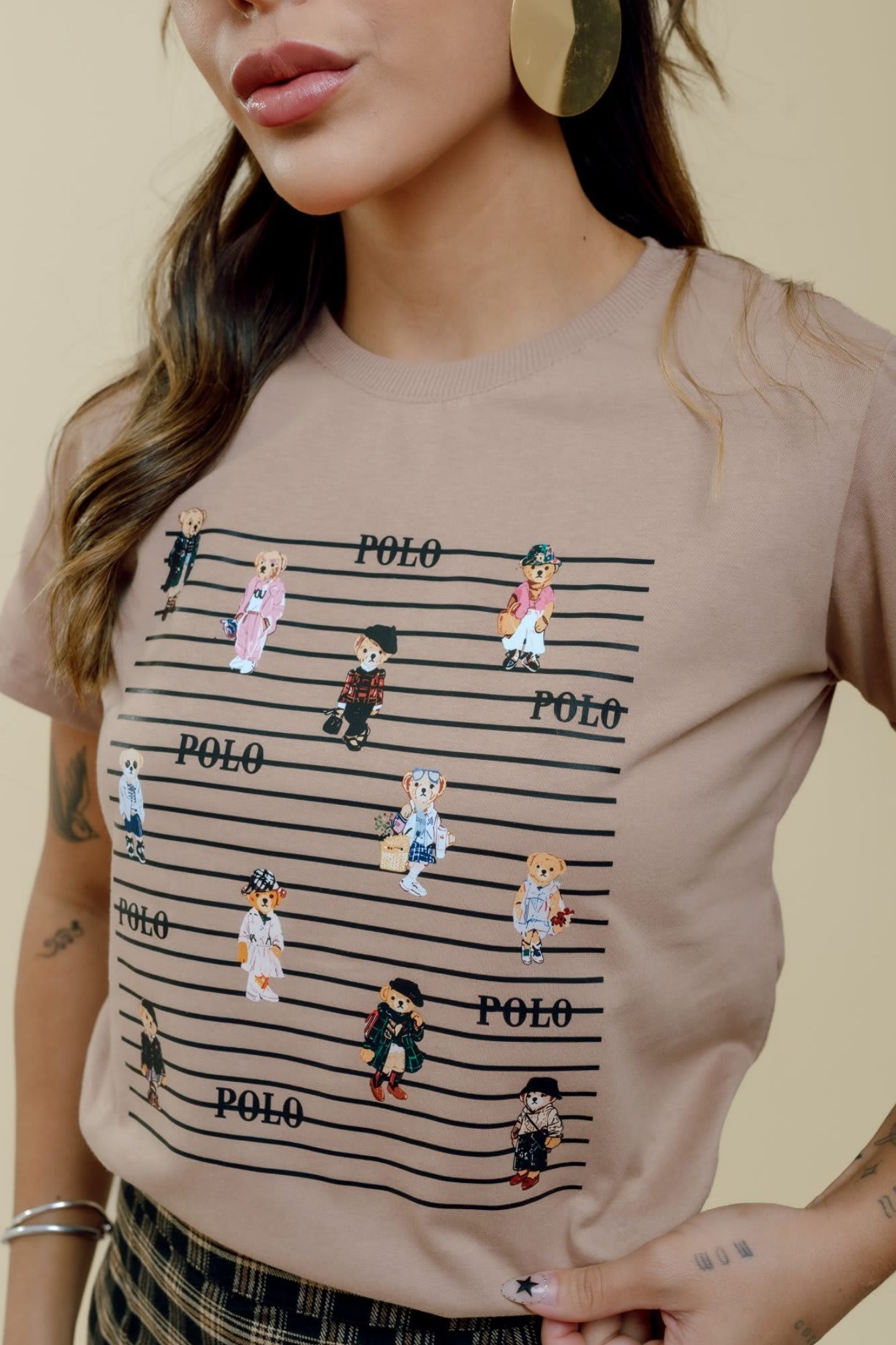 T-Shirt - Polo - Ursinhos - Marrom Duna