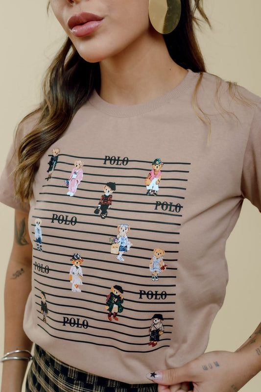 T-Shirt - Polo - Ursinhos - Marrom Duna