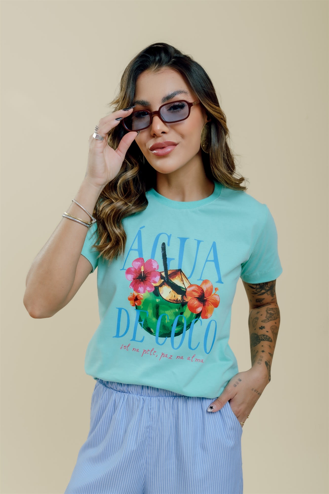 T-Shirt - Água de coco - Verde Água