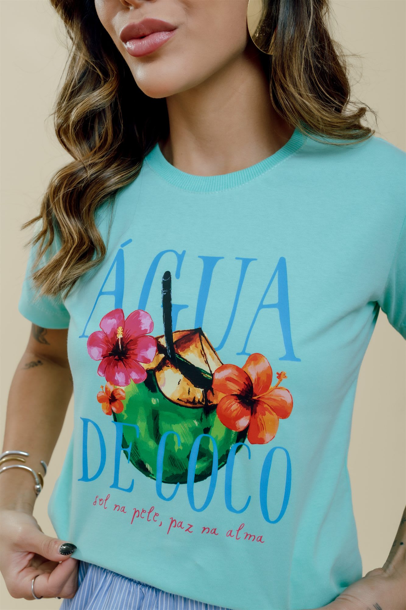 T-Shirt - Água de coco - Verde Água