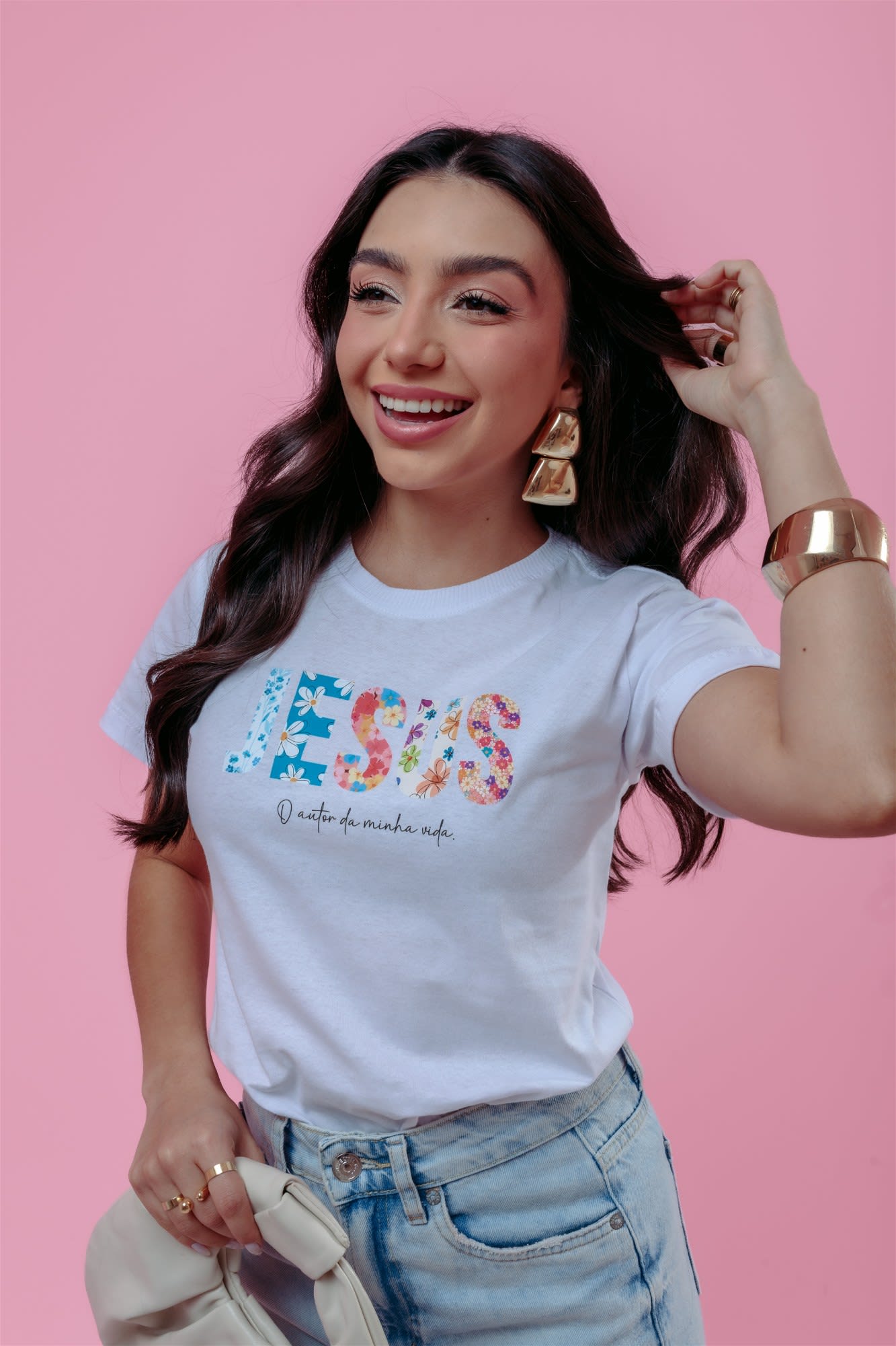 T-Shirt - Jesus o autor da minha vida - Branco