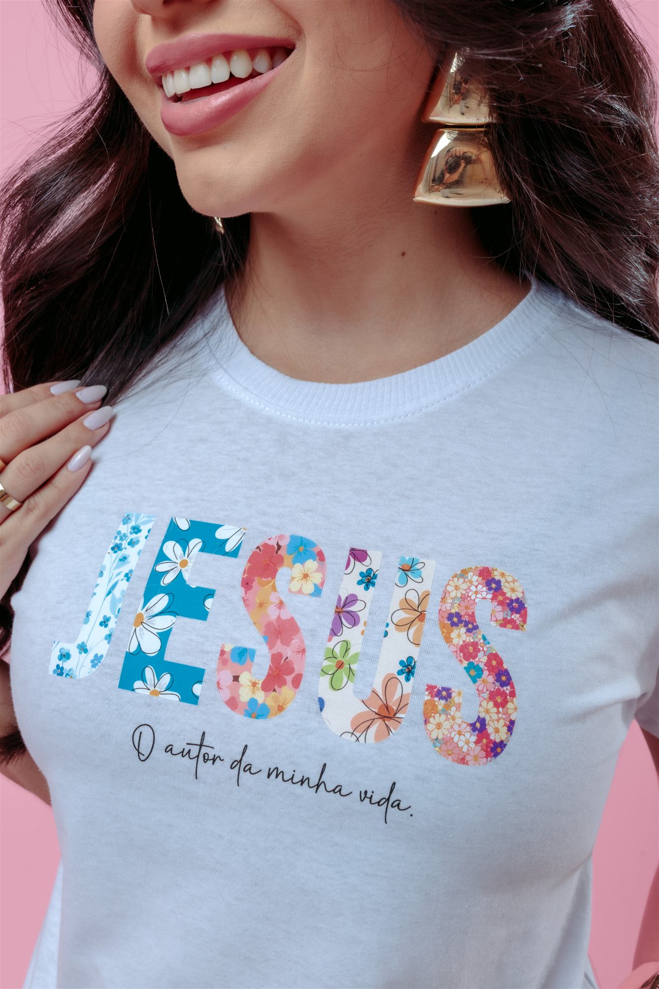 T-Shirt - Jesus o autor da minha vida - Branco