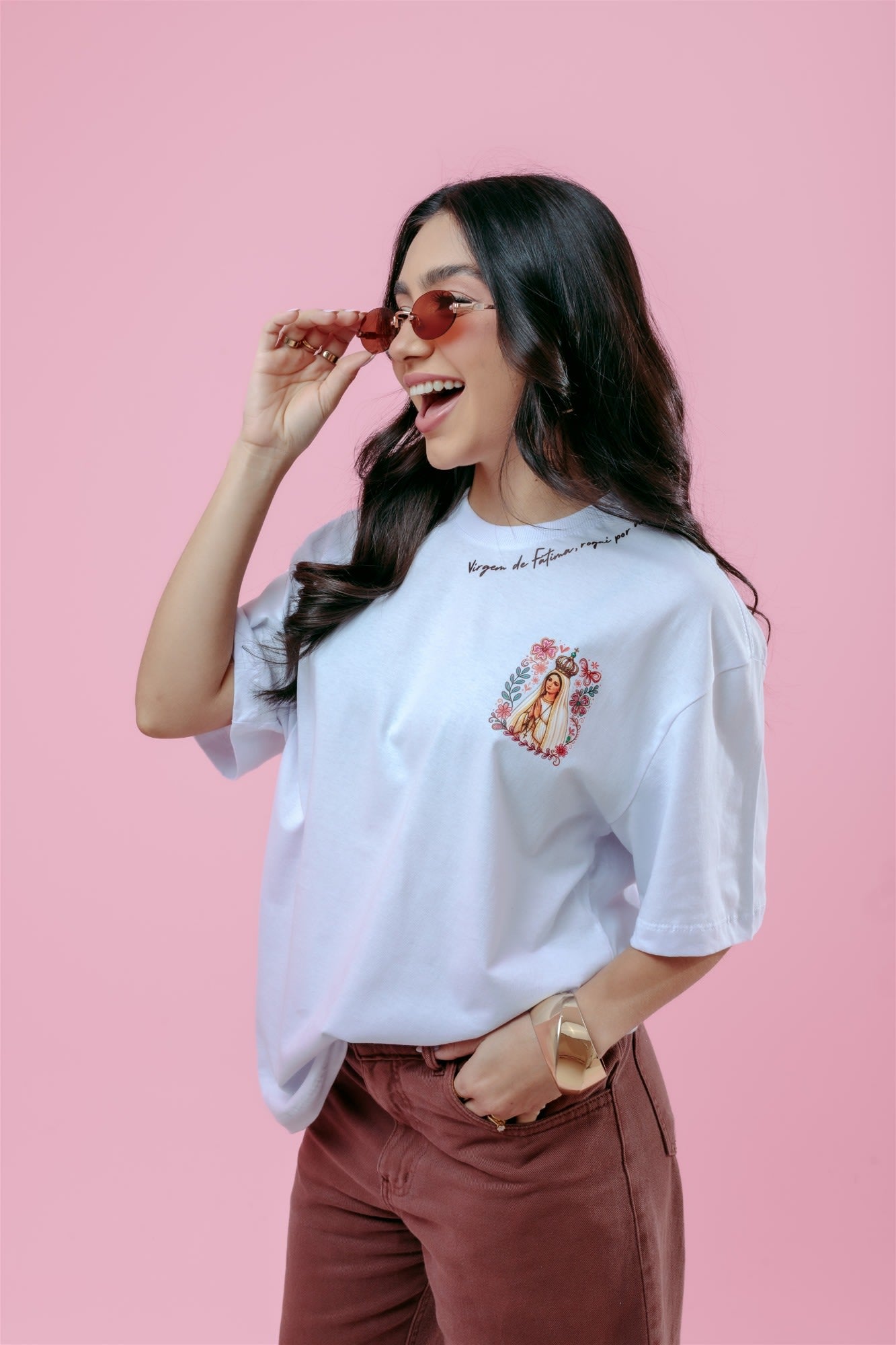 Max T-Shirt - Virgem de Fátima - Branco