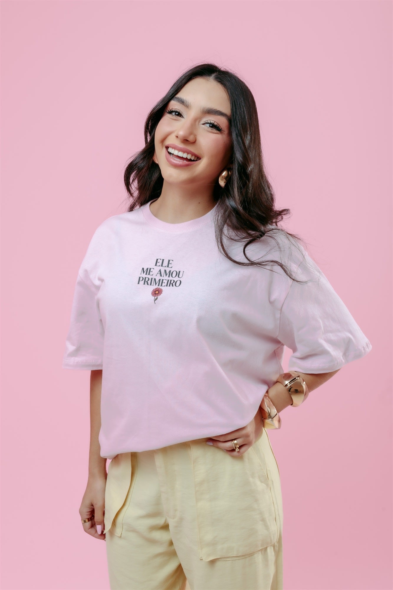 Max T-Shirt - Ele me amou primeiro - Rosa