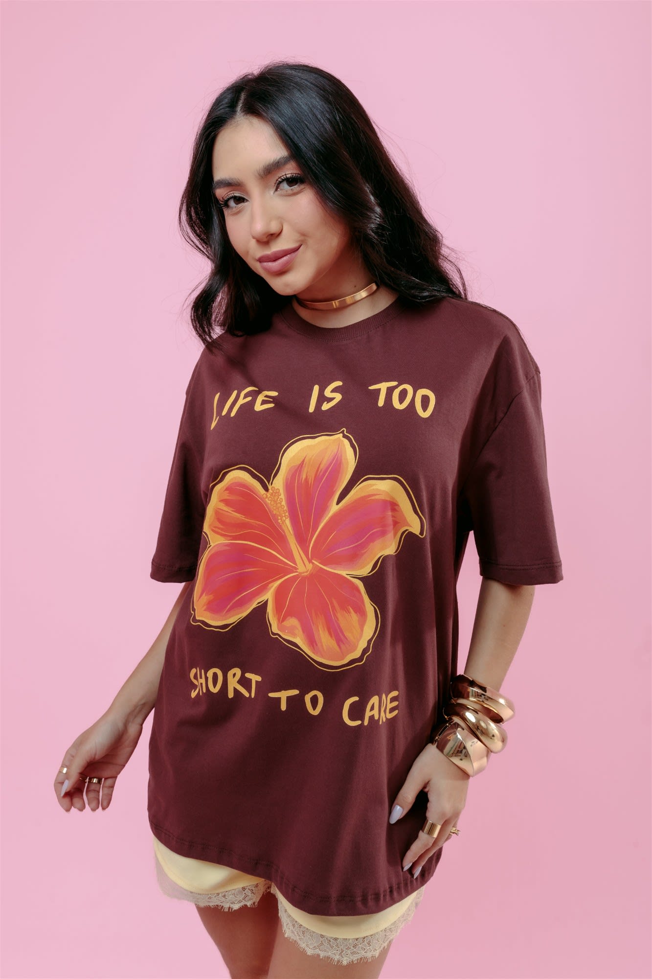 Max T-Shirt - Life is too - Marrom