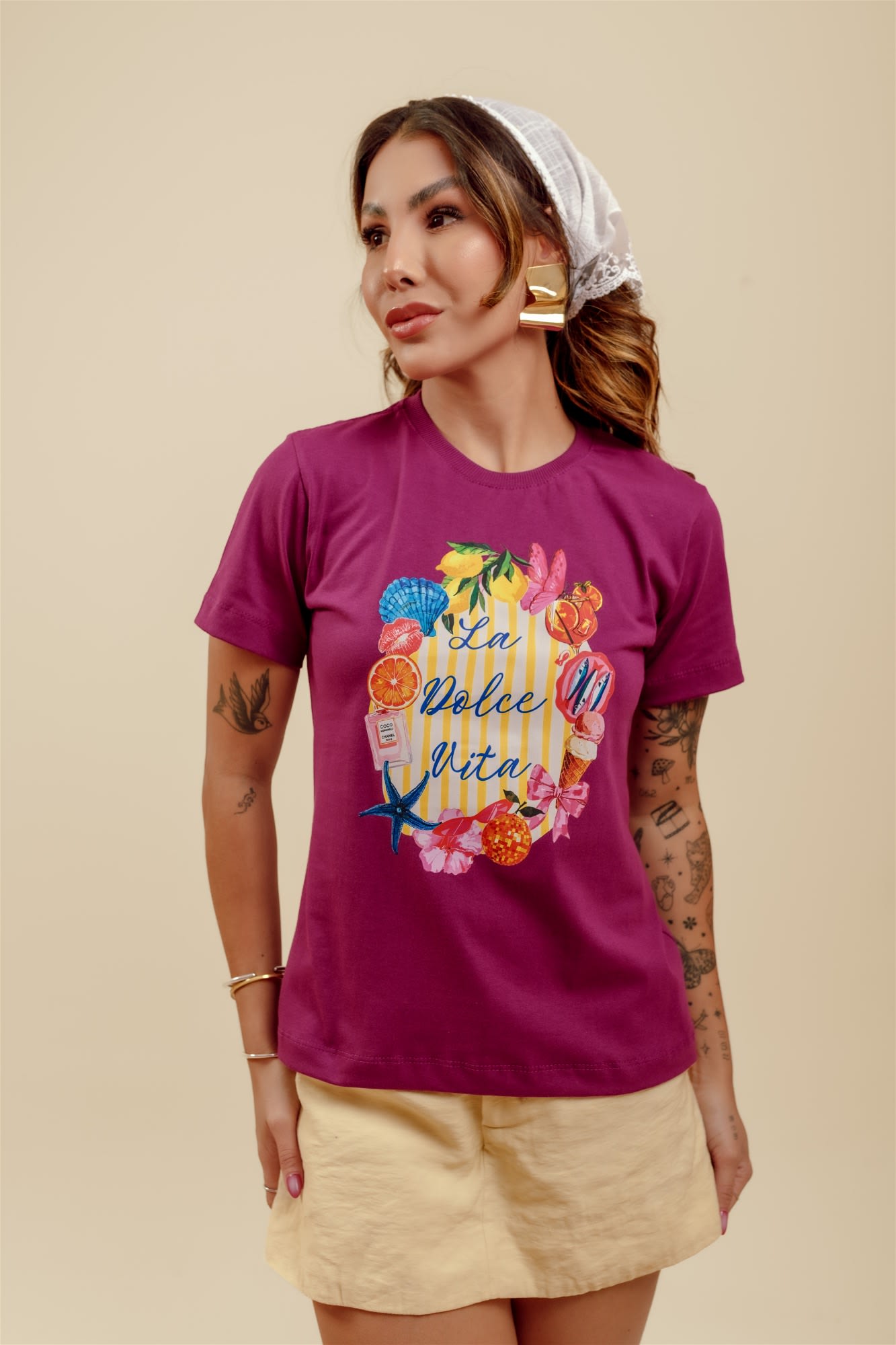 T-Shirt - La dolce vita - Roxo