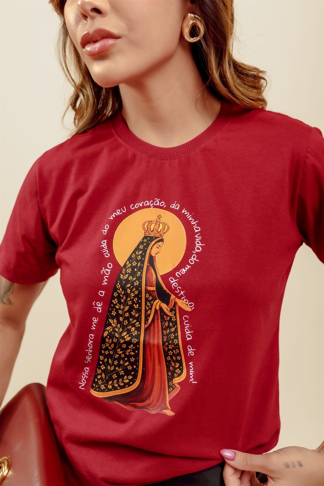 T-Shirt - Nossa senhora - Marsala