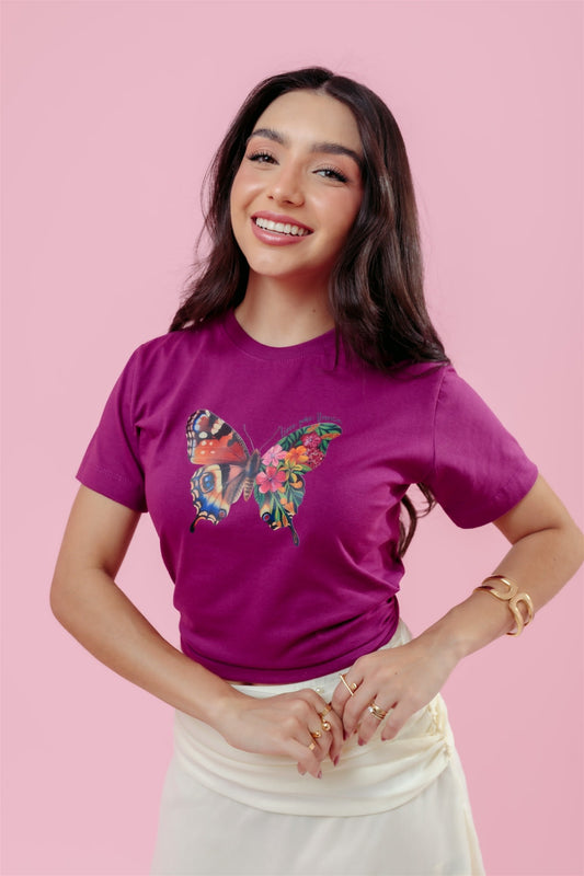 T-Shirt - Borboleta - Roxo