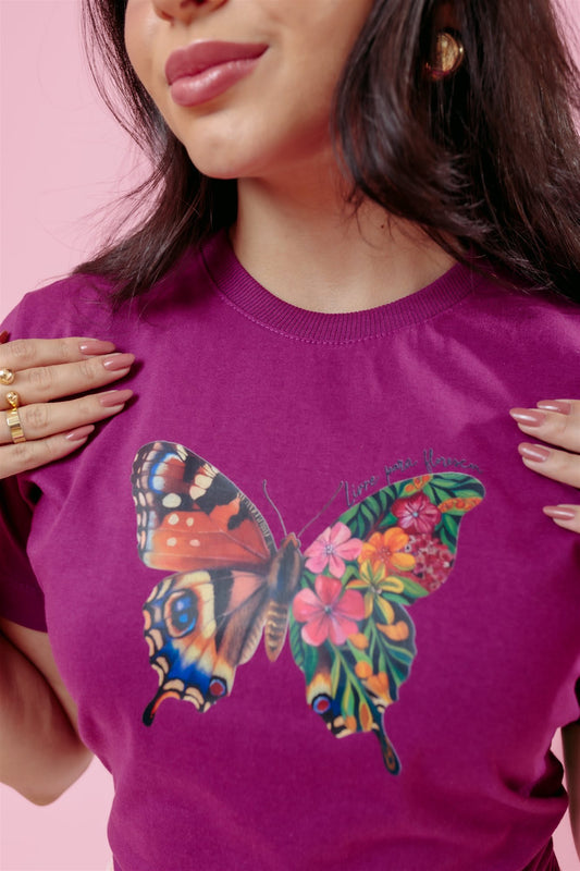 T-Shirt - Borboleta - Roxo