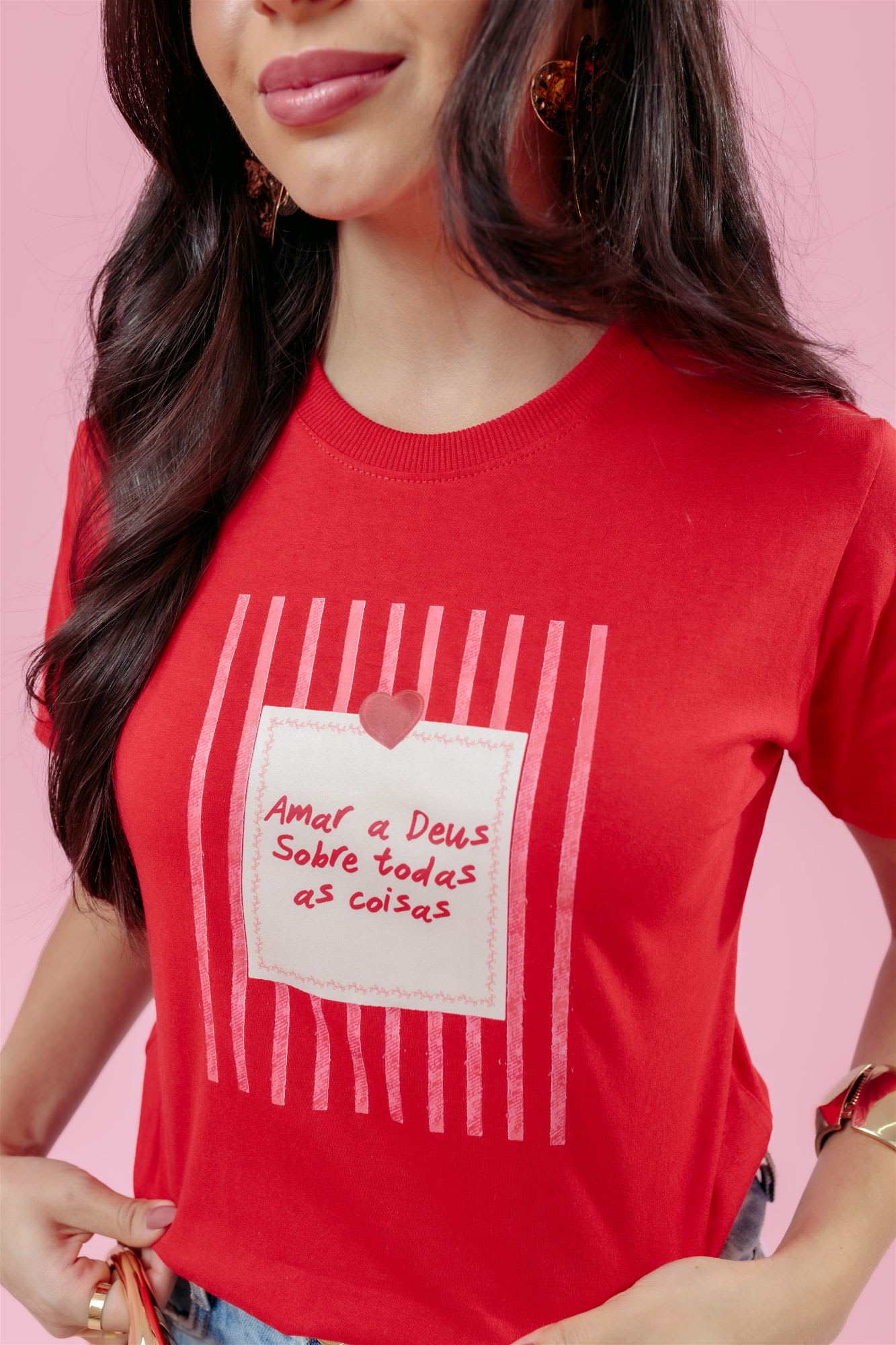 T-Shirt - Amar a Deus - Vermelho