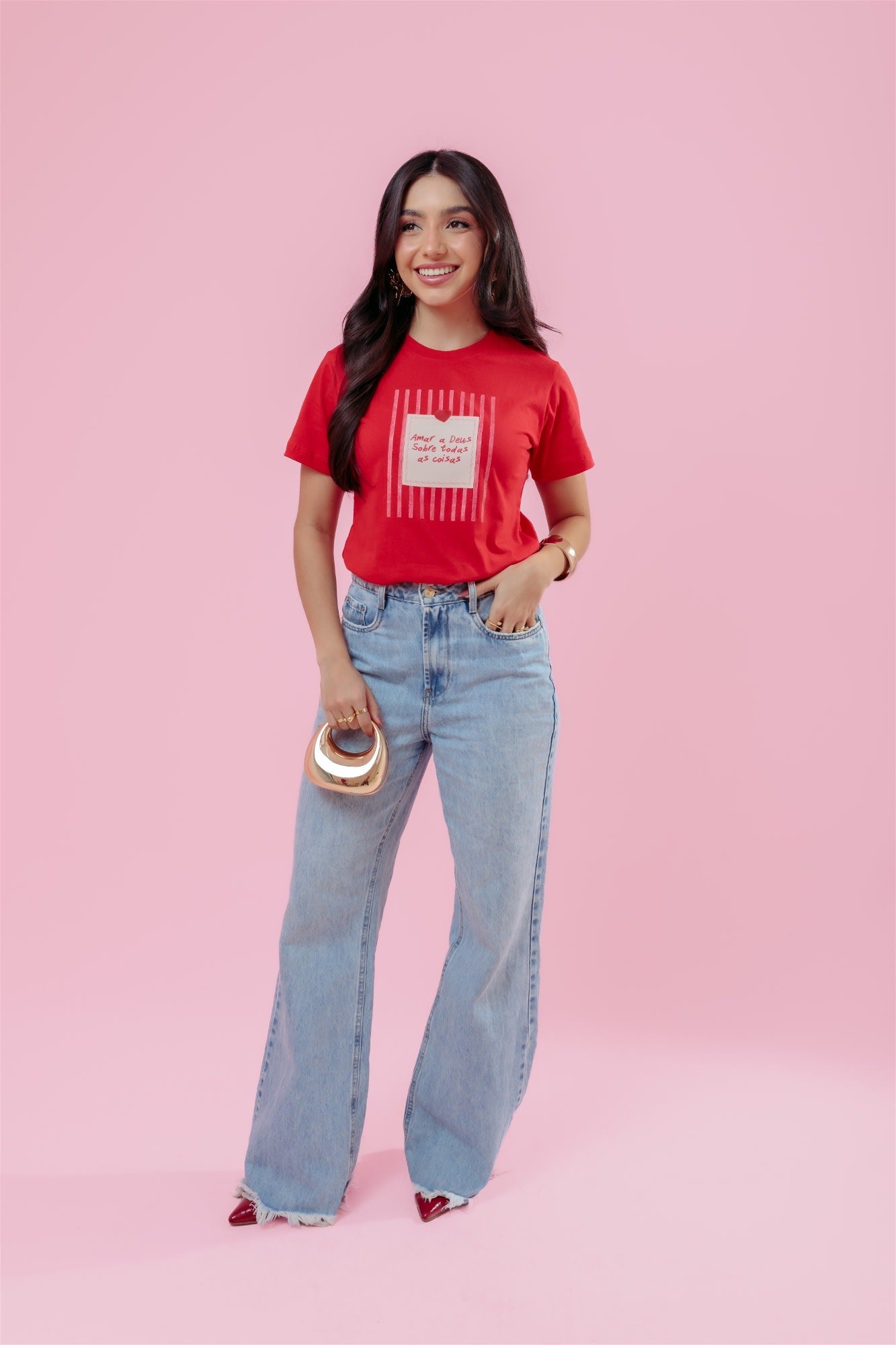 T-Shirt - Amar a Deus - Vermelho